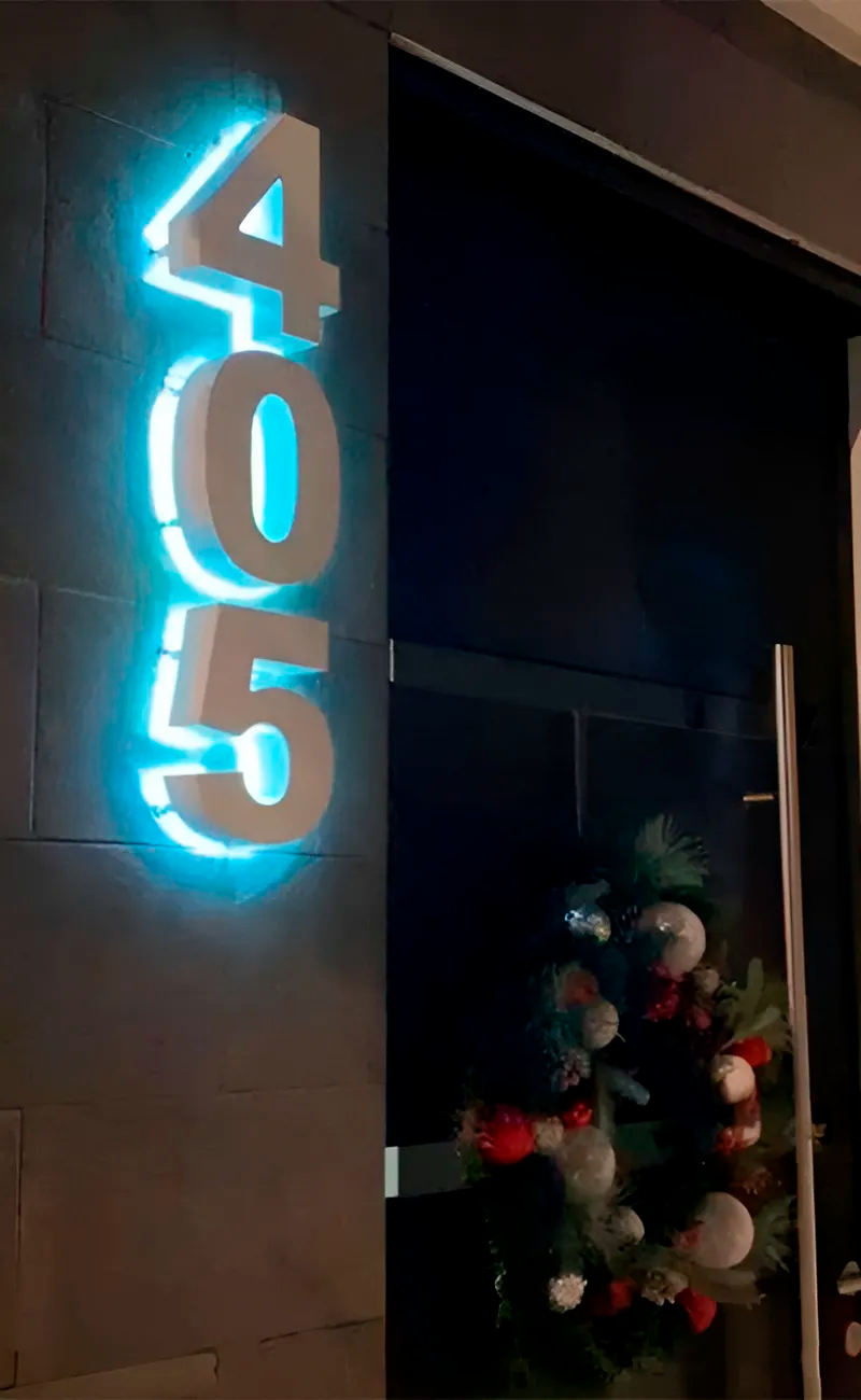 Números 3D con Luz LED vista 2